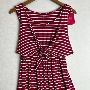 Isabel‎ Sz Small Maternity Dress Women's Long Flowing Maternity Maroon Stripped